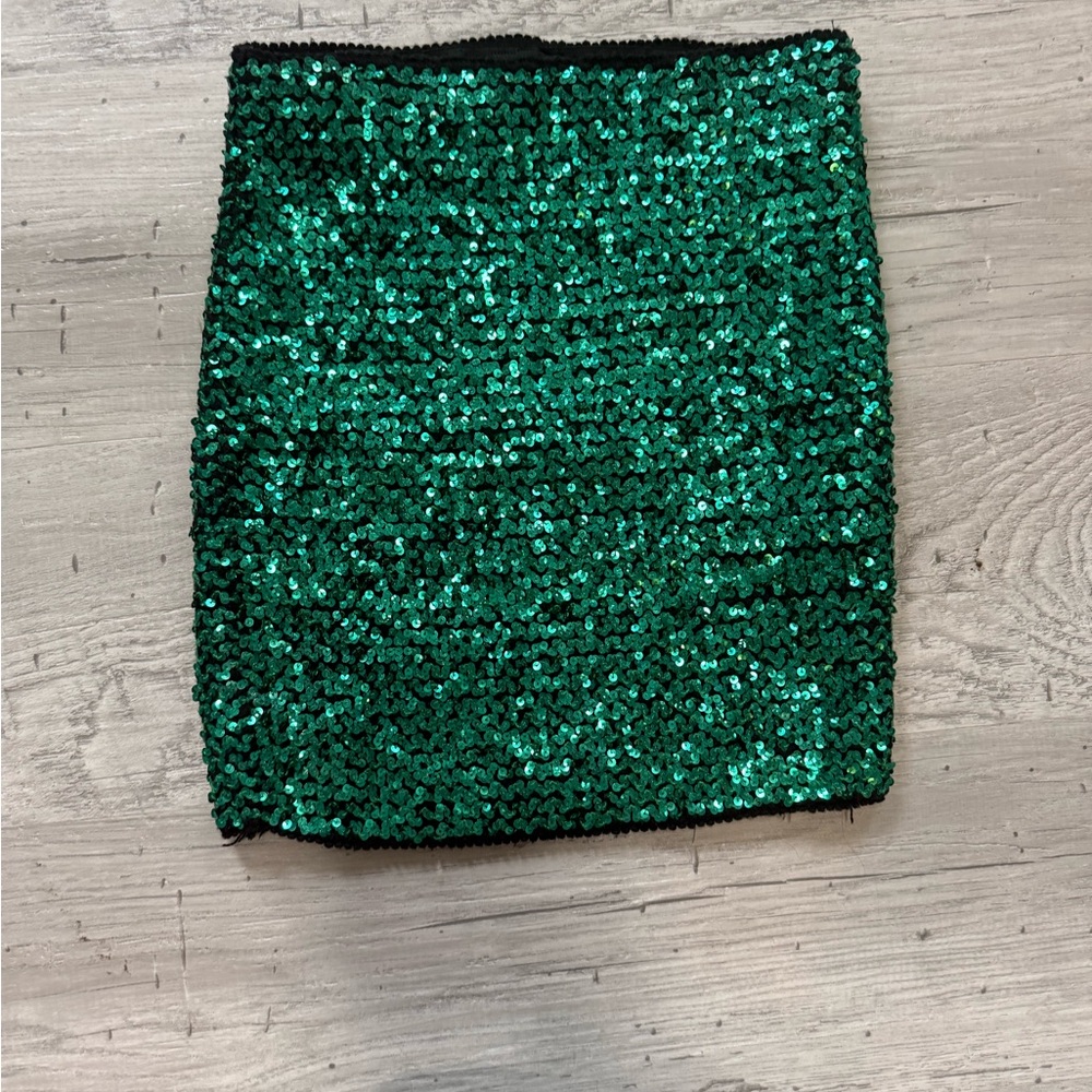 ANNA KAY Sparkling Green Sequin Mini Skirt